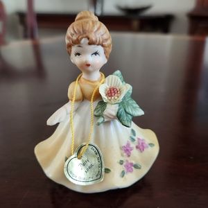 Vintage Porcelain Girl Figurine, April Daisy